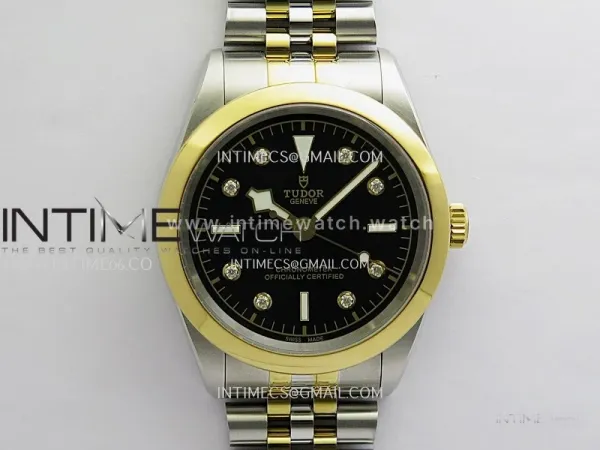 Black Bay 41mm SS/YG HTF 1:1 Best Edition Black Dial Diamond Marker On SS/YG Jubilee Bracelet Asian 5601