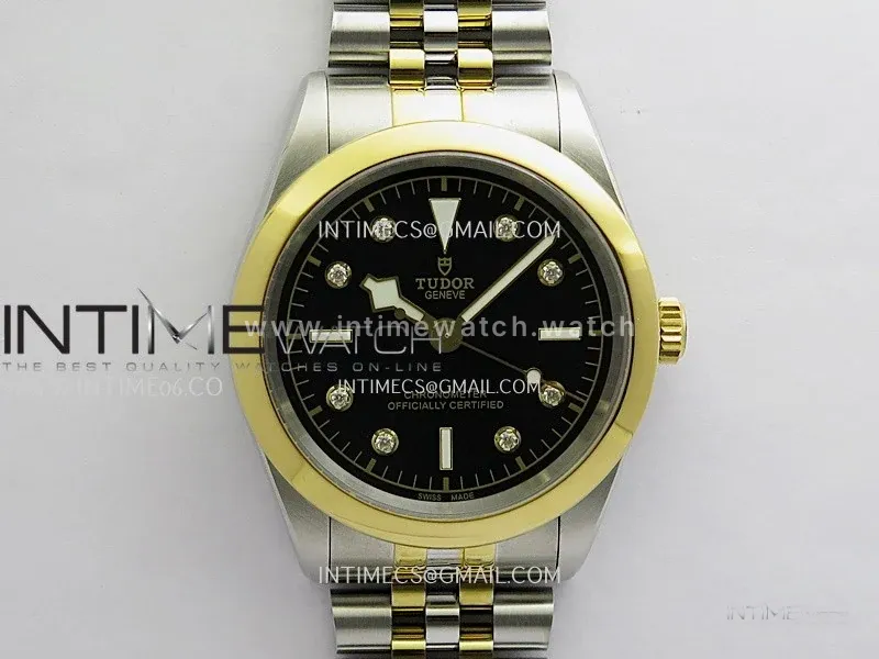 Black Bay 41mm SS/YG HTF 1:1 Best Edition Black Dial Diamond Marker On SS/YG Jubilee Bracelet Asian 5601