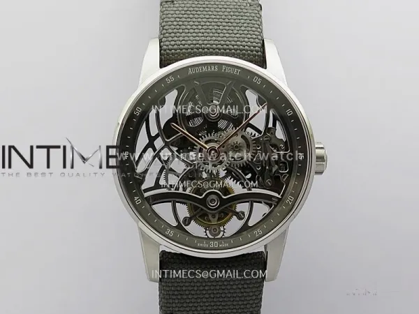 Code 11.59 26600CR SS/RG APPF Best Edition Green Skeleton Dial On Green Nylon Strap Asian Tourbillon