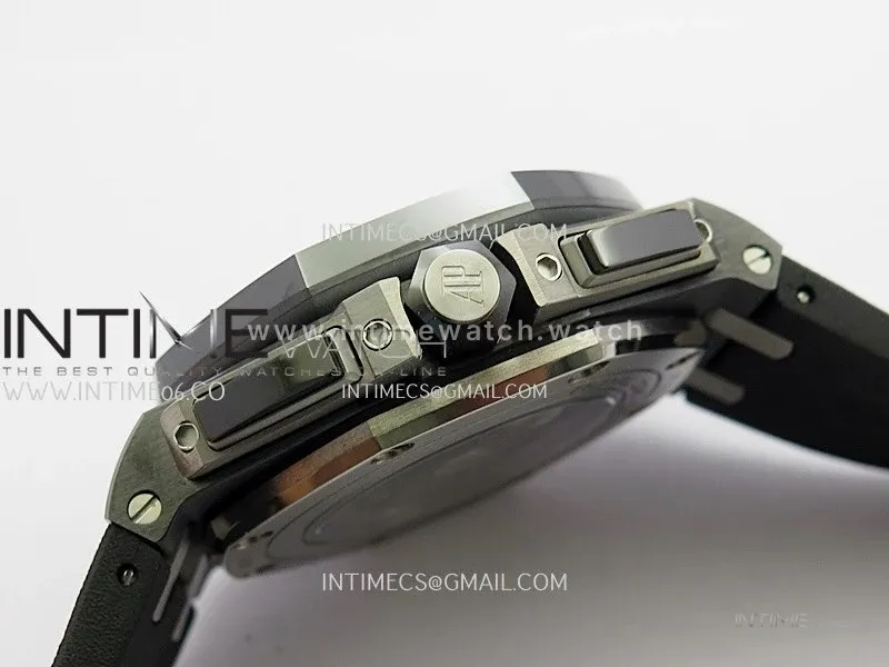 Royal Oak Offshore 44mm Black Ceramic JF 1:1 Best Edition Black Dial On Black Rubber Strap A3126