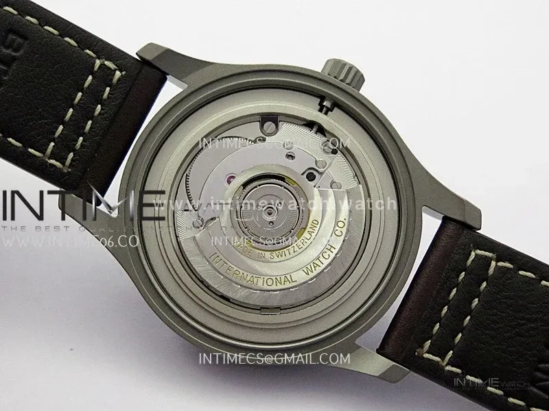 Mark XVIII IW327006 Titanium MZF 1:1 Best Edition Black Dial On Brown Leather Strap A2892