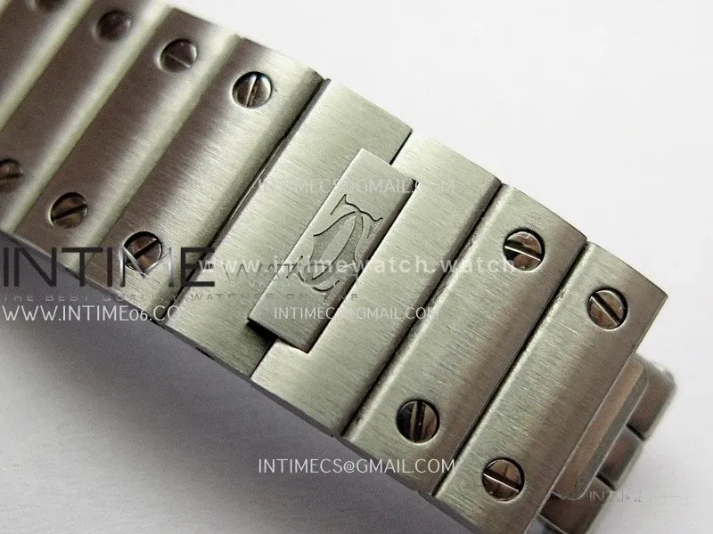 Santos de Cartier 27mm SS 8848F 1:1 Best Edition Silver Dial On SS SmartLinks Bracelet Ronda Quartz