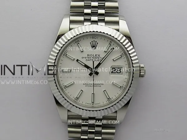 DateJust 41mm 126334 904 SS QF V2 1:1 Best Edition White Dial Stick Marker On Jubilee Bracelet SH3235