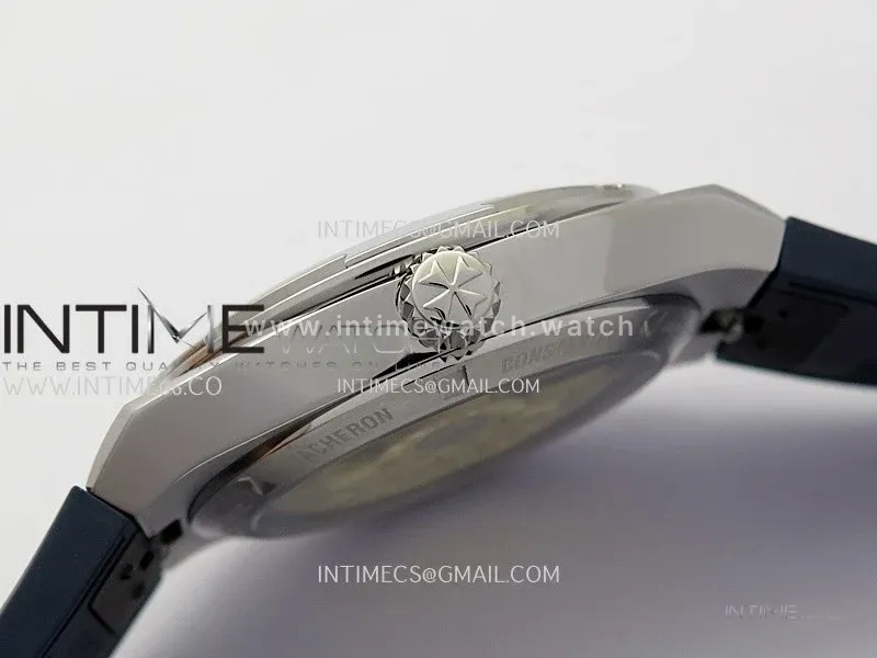 Overseas 4500V SS ZF 1:1 Best Edition Blue Dial on Blue Rubber Strap Asian Super Clone 5100 V2