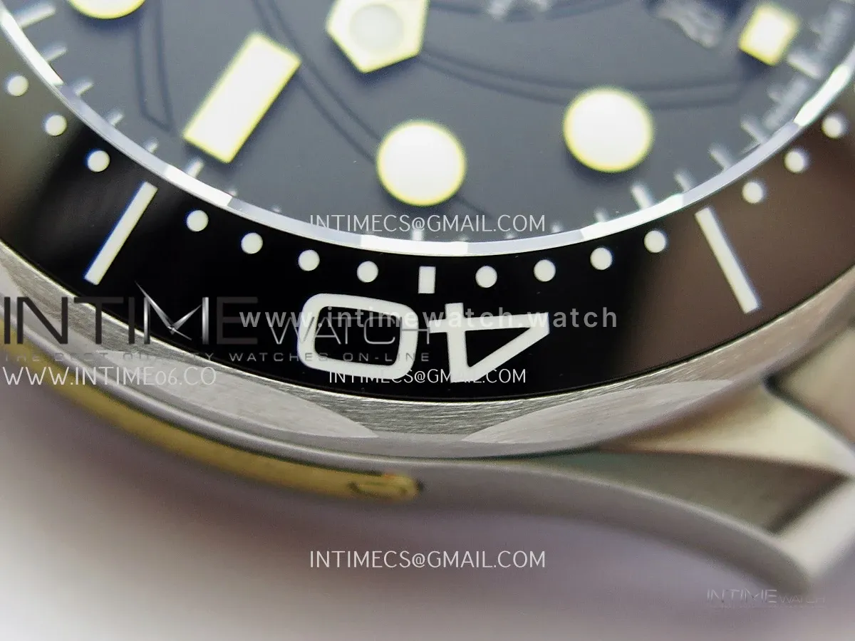 Seamaster Diver 300M 007 Free Sprung ORF 1:1 Black Dial On SS/RG Bracelet Asian Super Clone 8800