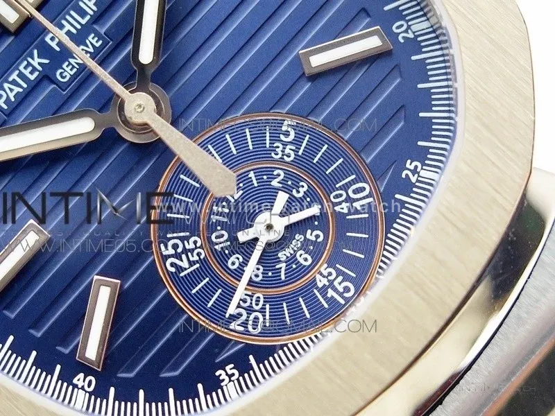 Nautilus 5980 SS/RG 3KF Best Edition Blue Dial on Brown Leather Strap A7750