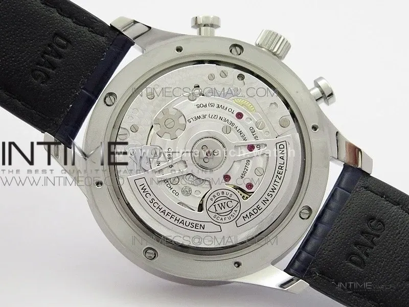 Portuguese Chrono IW371605 ZF 1:1 Best Edition White Dial on Blue Leather Strap A69355