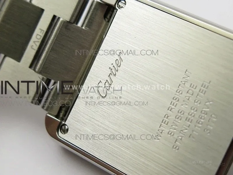 Tank Solo Ladies 25mm SS Diamond Bezel K11F 1:1 Best Edition White Dial on SS Bracelet Ronda Quartz