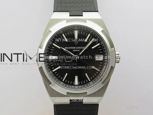 Overseas 4500V SS  ZF 1:1 Best Edition Black Dial on Black Rubber Strap Asian Super Clone 5100 V2