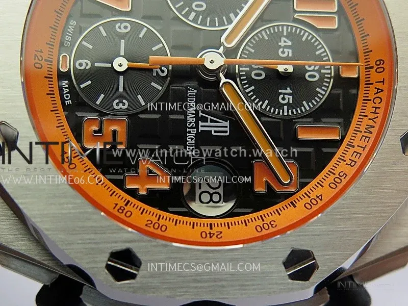 Royal Oak Offshore 42mm Volcano TKF Best Edition Black Dial on Black Leather Strap A7750