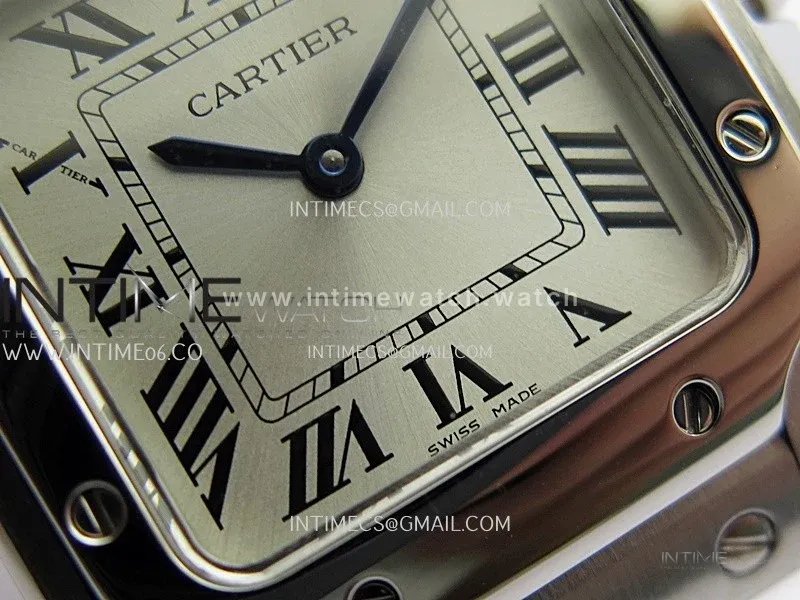 Santos de Cartier 27mm SS 8848F 1:1 Best Edition Silver Dial On SS SmartLinks Bracelet Ronda Quartz