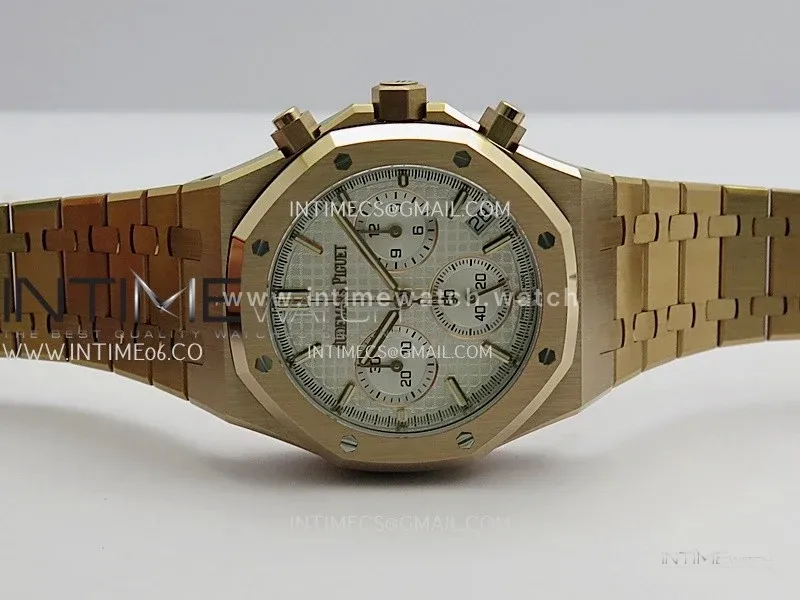 Royal Oak Chrono 26240 RG Gain Weight V2 DDF 1:1 Best Edition Silver Dial RG Bracelet Super Clone DD4401 (SW Dial)