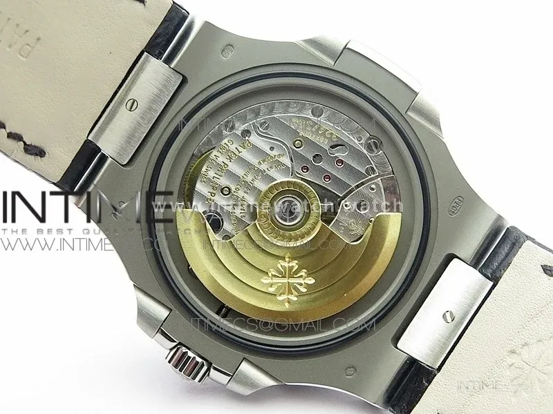 Nautilus Jumbo 5711 Super Replication PPF V4 1:1 Best Edition Gray Textured Dial on Black Leather Strap PPF324