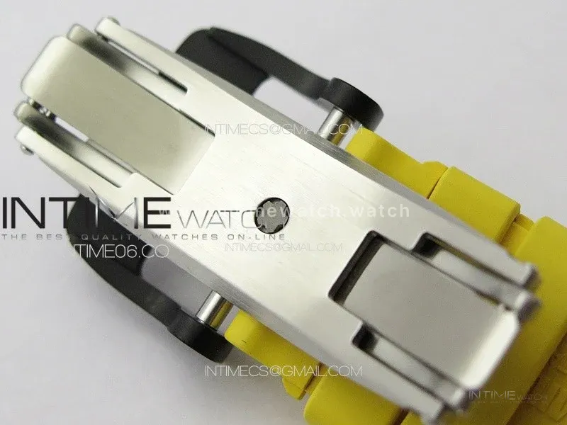 RM035-01 Forged Carbon Case KUF Best Edition Yellow Crown on Yellow Rubber Strap MIYOTA8215