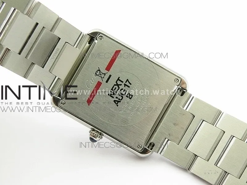 Tank Solo Ladies 28mm SS Diamond Bezel K11F 1:1 Best Edition White Dial on SS Bracelet Ronda Quartz