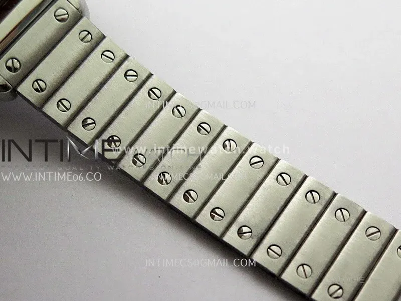 Santos de Cartier 27mm SS 8848F 1:1 Best Edition Silver Dial On SS SmartLinks Bracelet Ronda Quartz