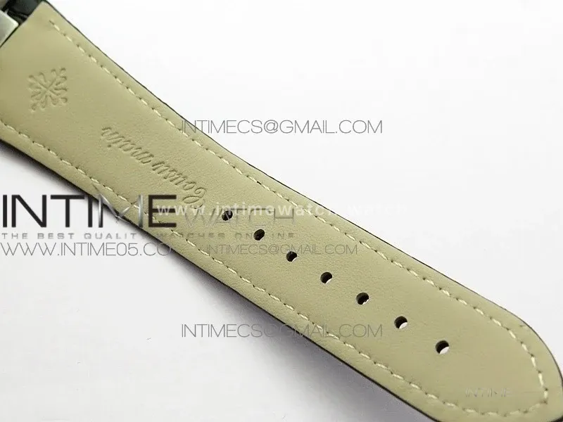 Nautilus 5980/1A-019 White Dial in Steel on Leather Strap
