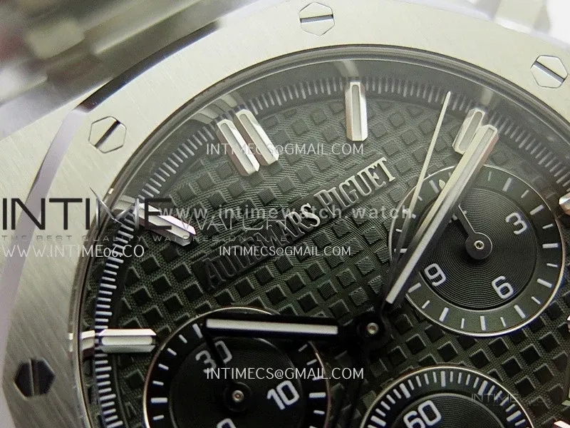 Royal Oak Chrono 26240 SS V2 ZF 1:1 Best Edition Green Dial On SS Bracelet SA4401 Super Clone (Free Sprung)