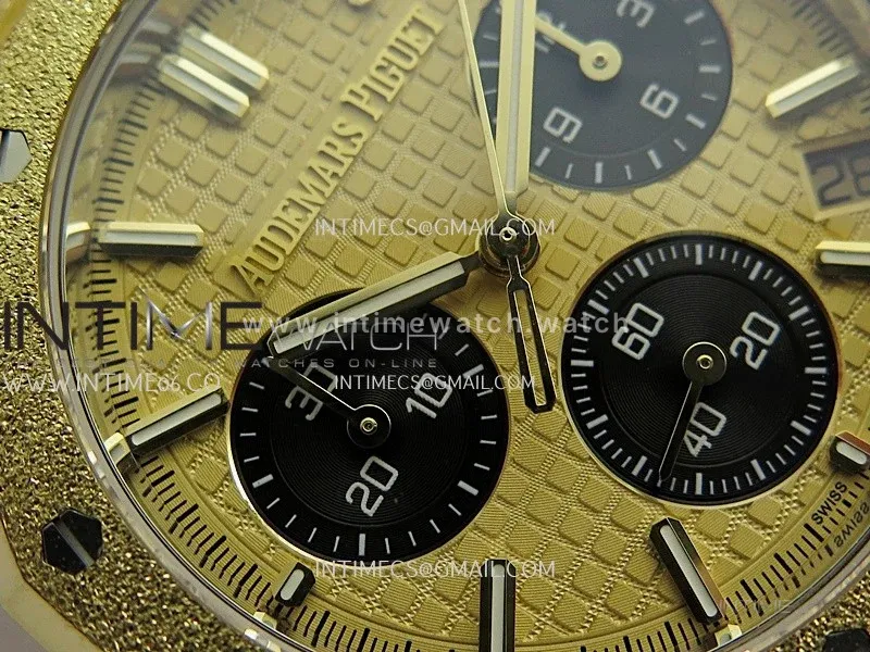 Royal Oak Chrono 26240 Frosted YG Gain Weight V2 DDF 1:1 YG Dial Black SubDial YG Bracelet Super Clone DD4401 (SW Dial)