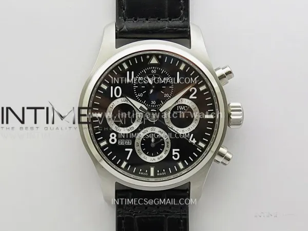 Pilot IW3922 SS V9F Best Edition Black Dial Black Leather Strap A89630