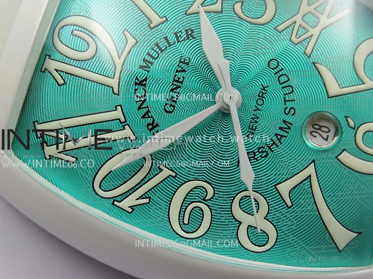 FM Casablanca White PVD ABF Summer Blue Dial On White Rubber Strap A23J