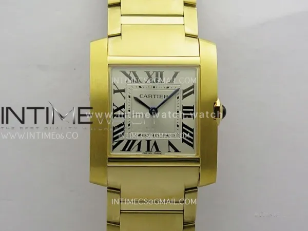 Tank Francaise Ladies 27mm YG 8848F 1:1 Best Edition Silver Dial on YG Bracelet Ronda Quartz V2