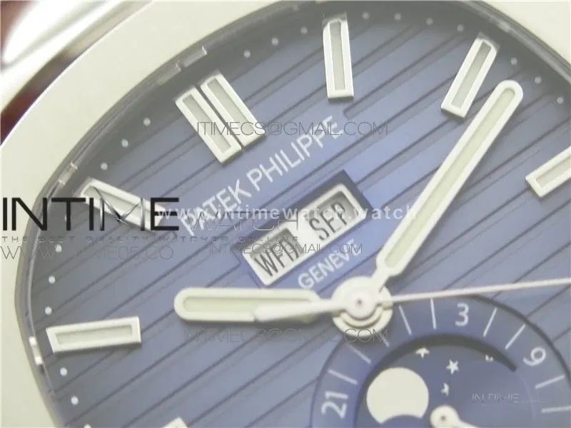 NAUTILUS 5726/1A-014 SS GRF 1:1 BEST EDITION BLUE DIAL WORKING ANNUAL CALENDARON SS BRACELET A.324