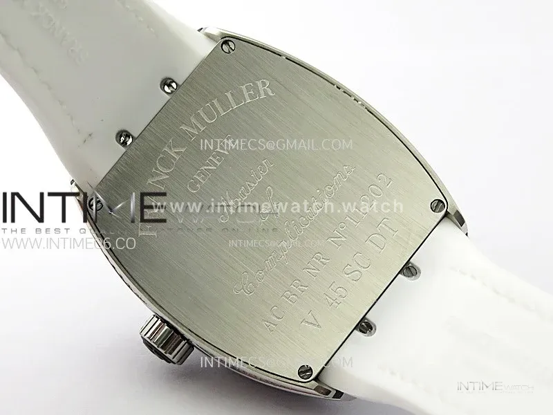 Vanguard V45 Full Diamonds ABF Best Edition Full Paved Diamonds On White Gummy Strap A2824