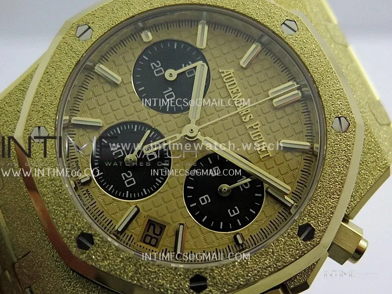 Royal Oak Chrono 26240 Frosted YG Gain Weight V2 DDF 1:1 YG Dial Black SubDial YG Bracelet Super Clone DD4401 (SW Dial)