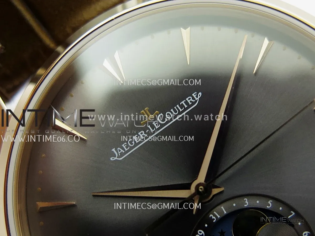 Master Ultra Thin Moon 1368420 RG GF 1:1 Best Edition Gray Dial on Brown Leather Strap Asian 925
