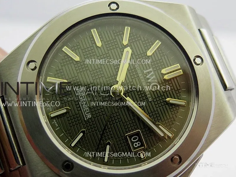 Ingenieur IW328908 SS CHF 1:1 Best Edition Green Grid Dial On SS Bracelet A2892