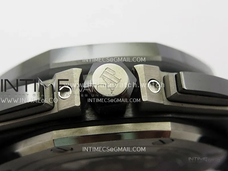 Royal Oak Offshore 44mm Black Ceramic APJF 1:1 Best Edition Black Dial on Black Rubber Strap A3126