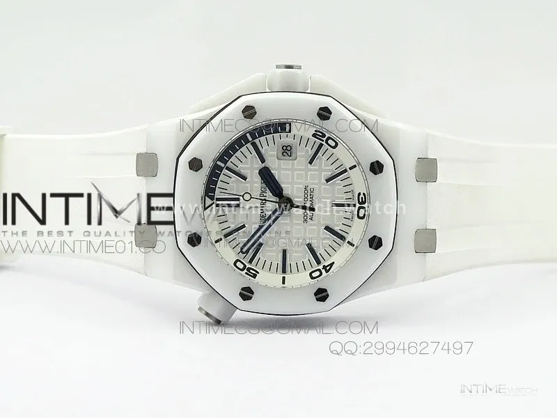 Royal Oak Offshore Diver White Ceramic BP on White Rubber Strap A3120