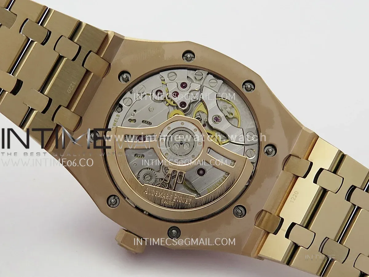 Royal Oak 41mm 15510 RG JF 1:1 Best Edition Blue Dial On RG Bracelet Super Clone DD4302 (Free Sprung Look)