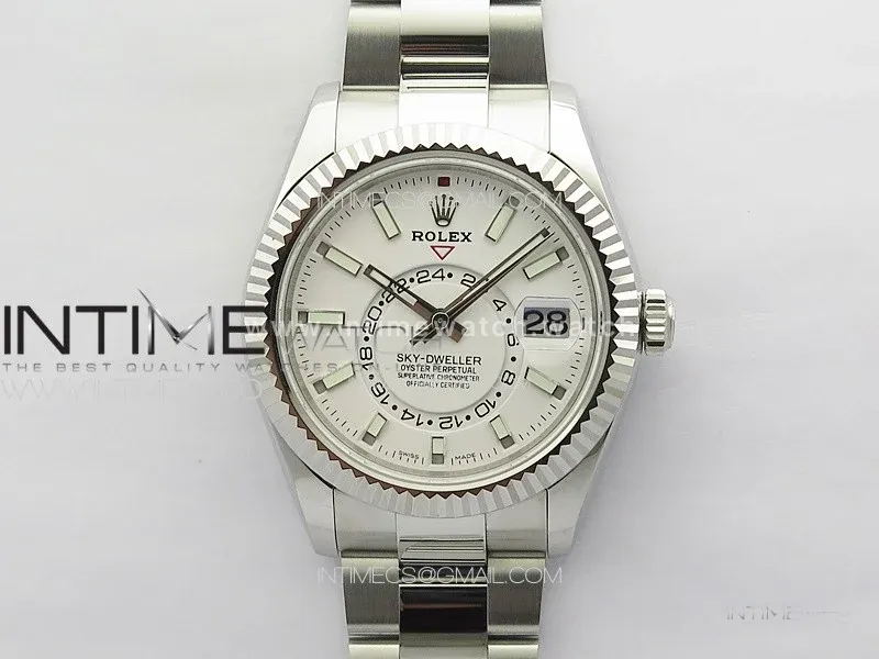Sky-Dweller 326934 904L SS Noob 1:1 Best Edition White Dial on SS Bracelet Asian 23J to 9001
