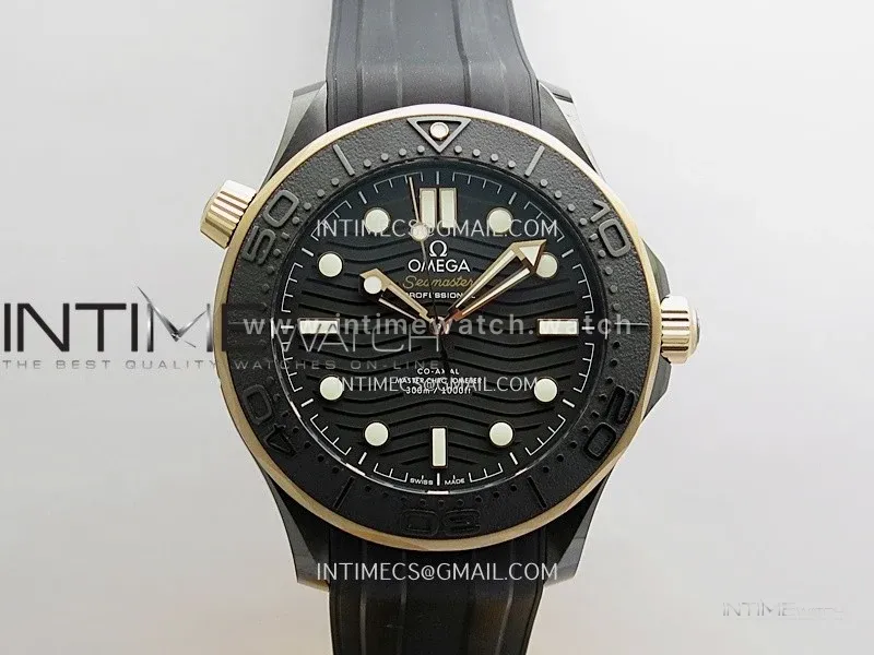 Seamaster Diver 300M Ceramic/RG V4 VSF 1:1 Best Edition Black Dial On Black Rubber Strap Asian Super Clone 8806