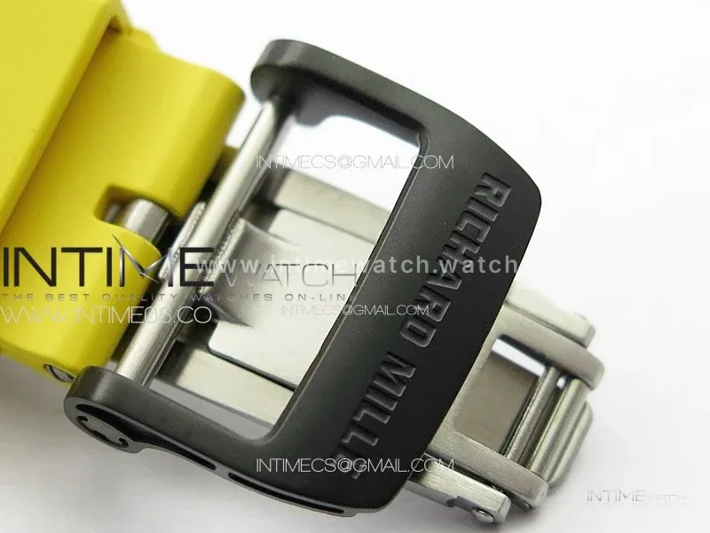 RM 035-02 Rafael Nadal NTPT Carbon on Yellow Rubber Strap