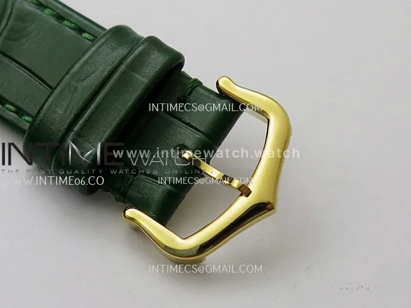 Tank Louis Ladies 25mm YG 8848F 1:1 Best Edition Green Dial On Green Leather Strap Ronda Quartz