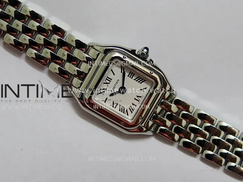Panthère Secrete Ladies 19mm SS 8848F 1:1 Best Edition White Dial On SS Bracelet Ronda Quartz