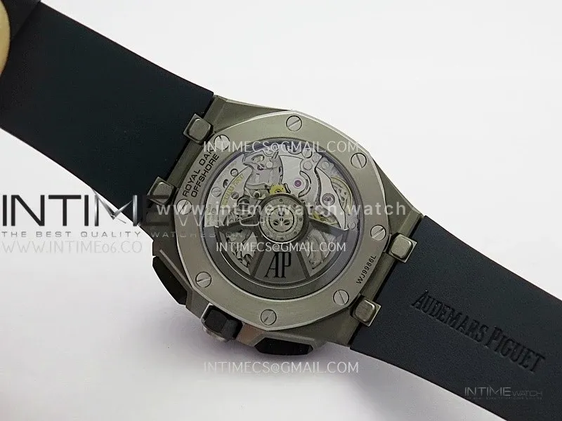 Royal Oak Offshore 43mm 26420 Ti DDF 1:1 Blue Dial On Blue Rubber Strap DD4401 Super Clone