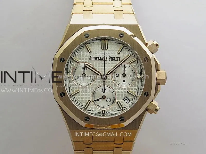 Royal Oak Chrono 26240 RG Gain Weight V2 DDF 1:1 Best Edition Silver Dial RG Bracelet Super Clone DD4401 (SW Dial)