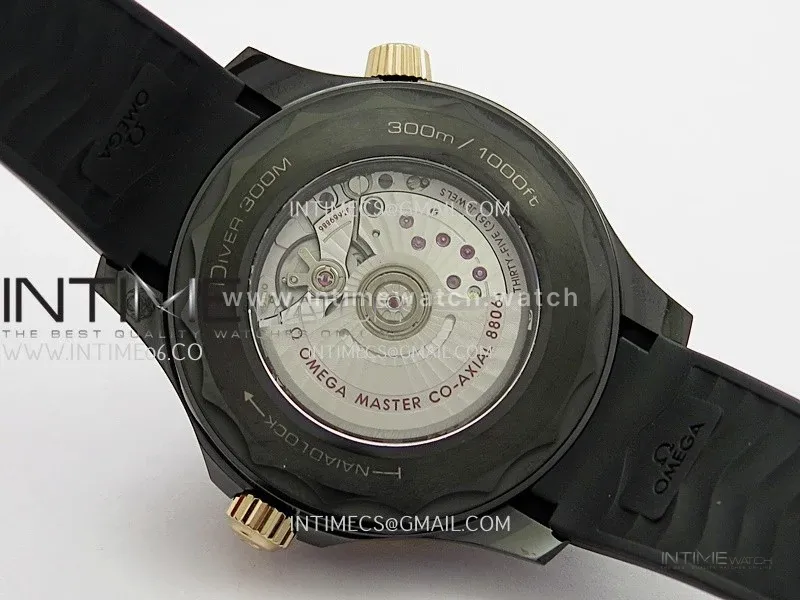 Seamaster Diver 300M Ceramic/RG V4 VSF 1:1 Best Edition Black Dial On Black Rubber Strap Asian Super Clone 8806