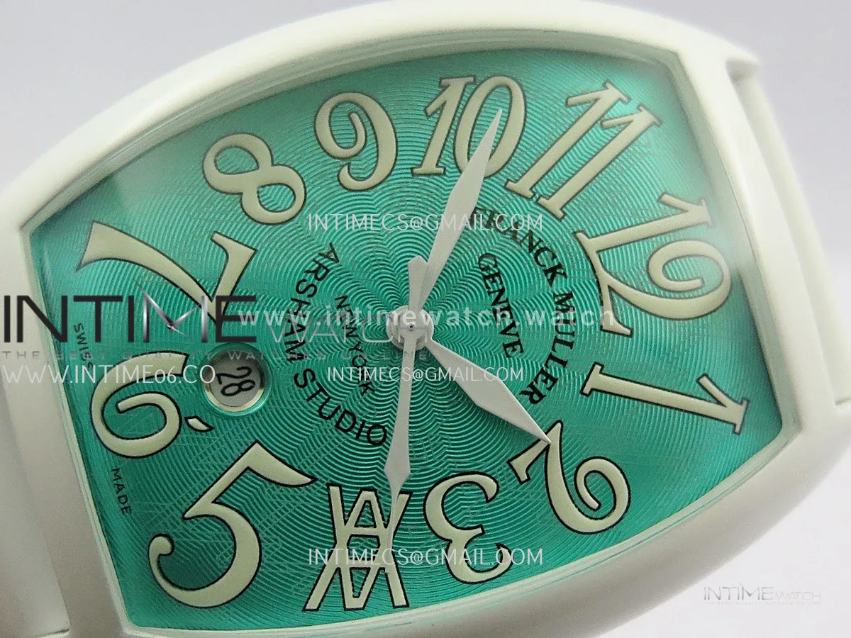 FM Casablanca White PVD ABF Summer Blue Dial On White Rubber Strap A23J