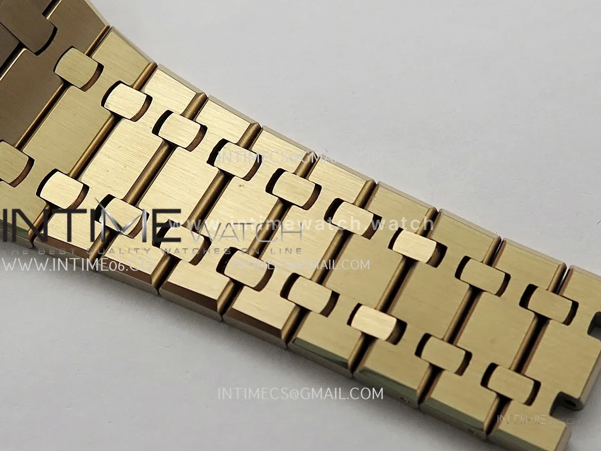 Royal Oak 41mm 15510 RG JF 1:1 Best Edition Black Dial On RG Bracelet Super Clone DD4302 (Free Sprung Look)