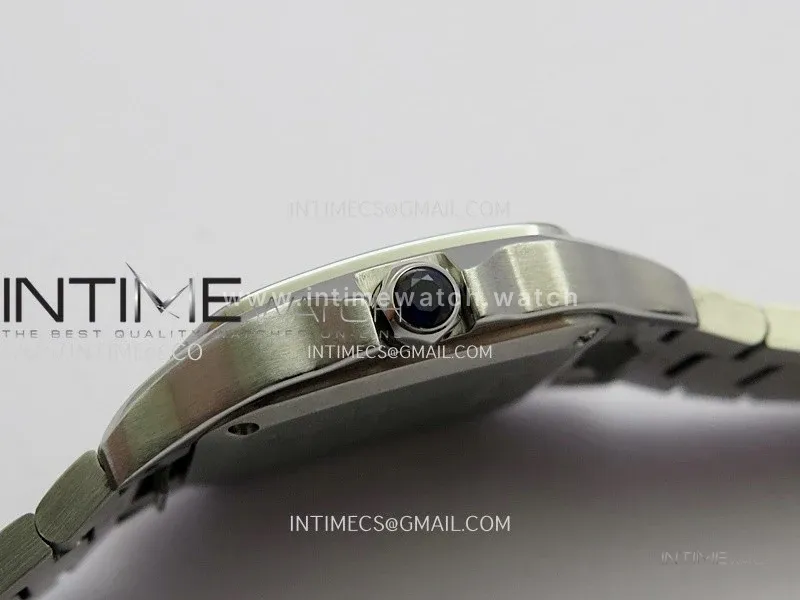 Santos de Cartier 27mm SS 8848F 1:1 Best Edition Silver Dial On SS SmartLinks Bracelet Ronda Quartz
