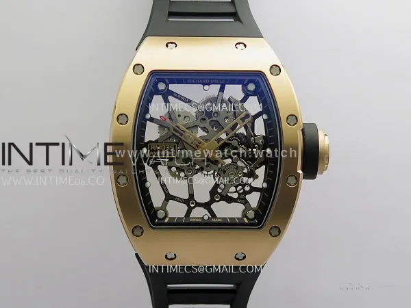 RM035 Americas RG GTF Best Edition Skeleton Dial On Black Rubber Strap Super Clone RMUL1 (Free Sprung)
