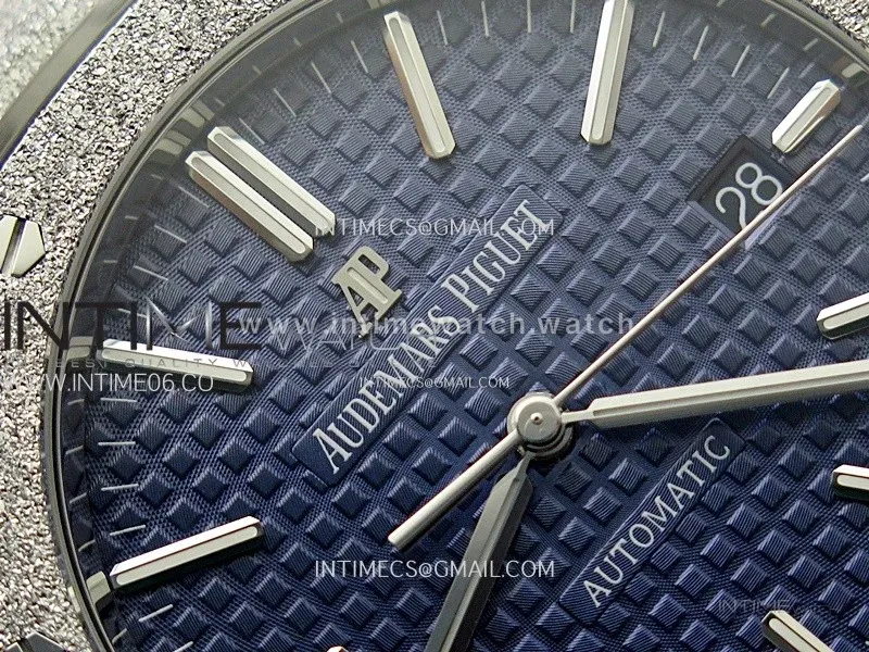 Royal Oak 41mm 15410 Frosted SS ZF 1:1 Best Edition Blue Textured Dial on SS Bracelet SA3120 Super Clone