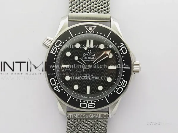 Seamaster 300M 42mm SS VSF Best Edition Black Dial On Mesh Bracelet A8806