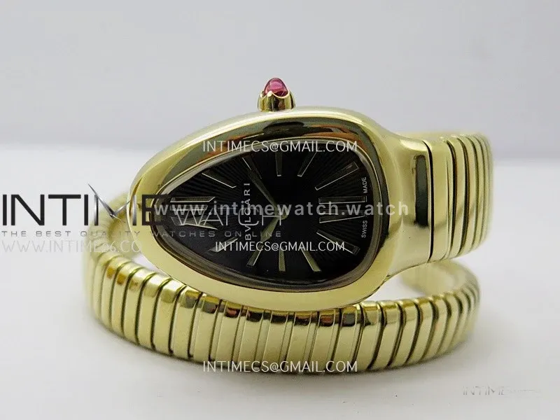 Serpenti 35mm YG BVF 1:1 Best Edition Black Dial on YG Bracelet Ronda Quartz