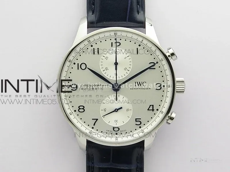 Portuguese Chrono IW371605 ZF 1:1 Best Edition White Dial on Blue Leather Strap A69355